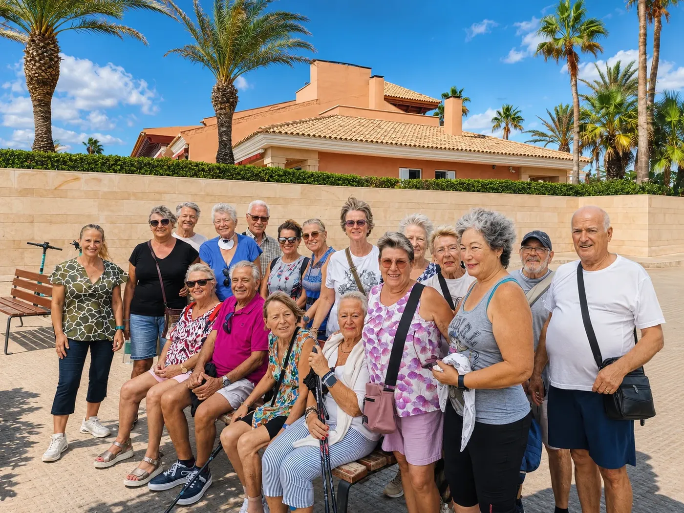 The whole walking group, in the Costa Blanca sunshine